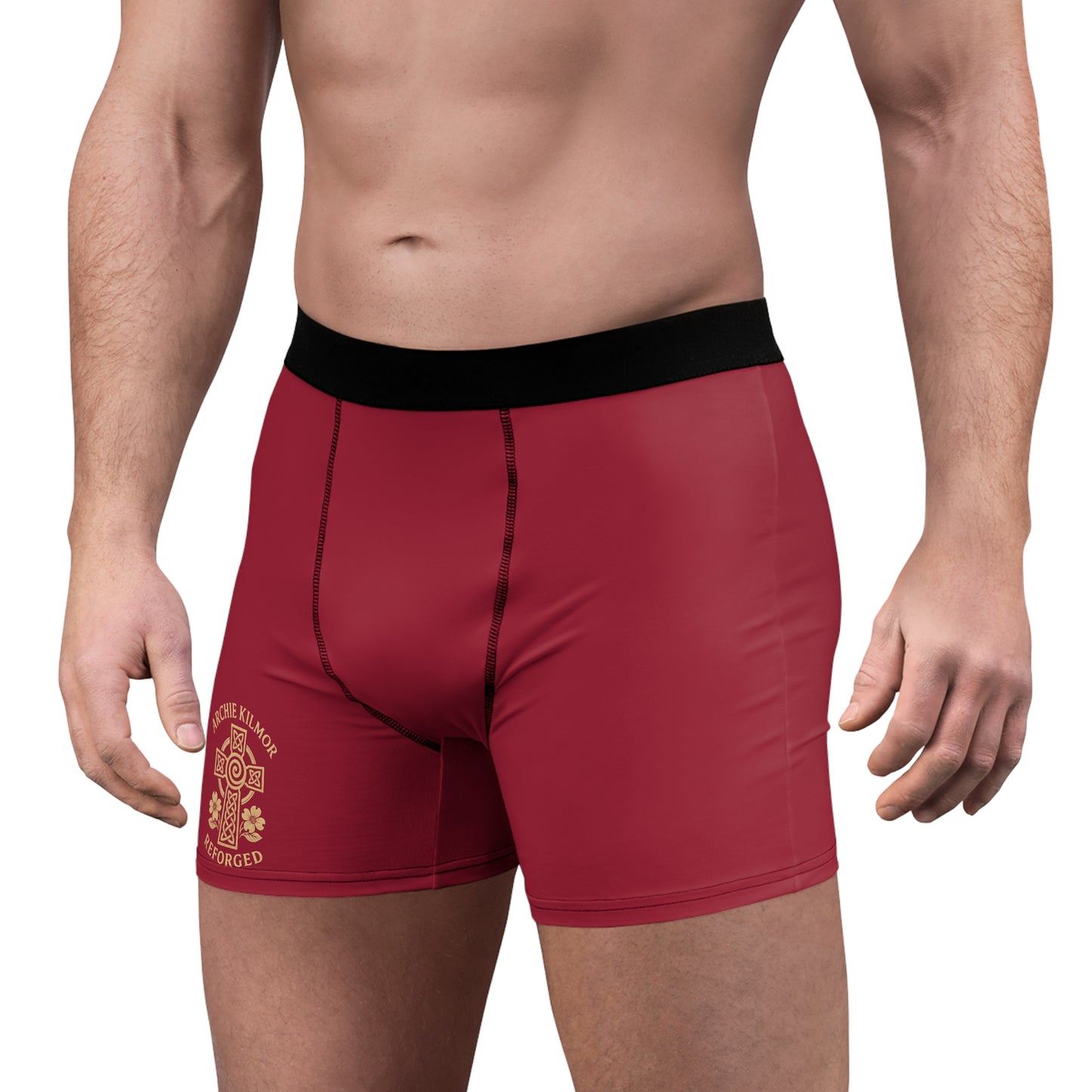 "Archie Kilmor Cross - Reforged" #01, Men's Boxer Briefs (Harvard Red)
