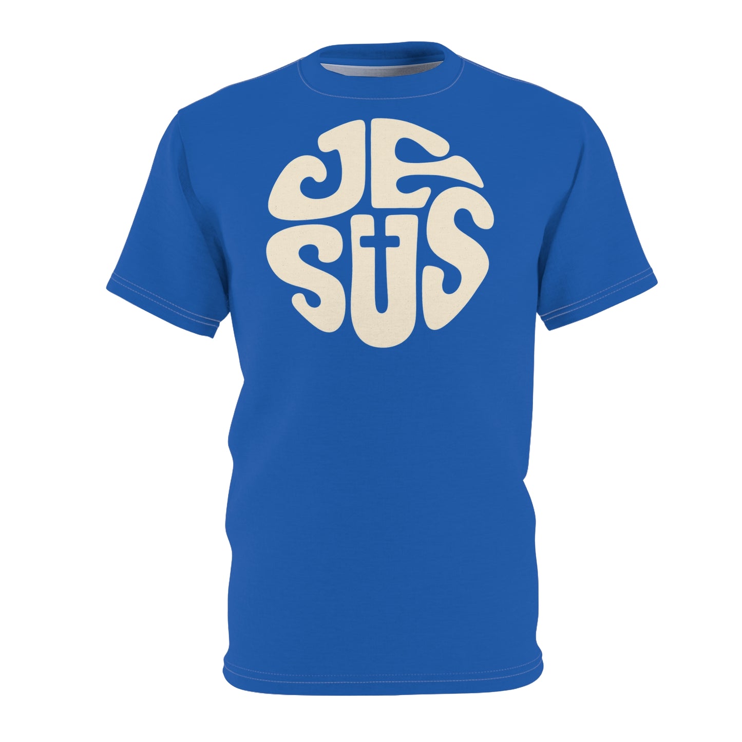 "Retro Jesus", Unisex T-shirt (Dark-Wash Denim)