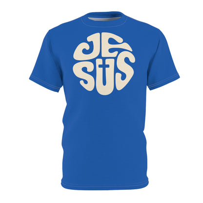 "Retro Jesus", Unisex T-shirt (Dark-Wash Denim)