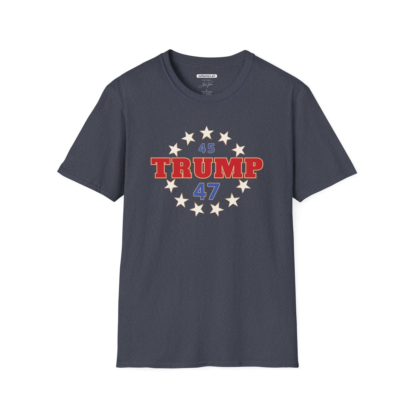 "Trump 45-47 Circle of Stars", Unisex Softstyle T-Shirt