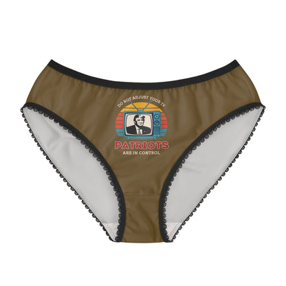 "Patriots are in Control" #01, Women's Briefs (Sepulchral Gold)