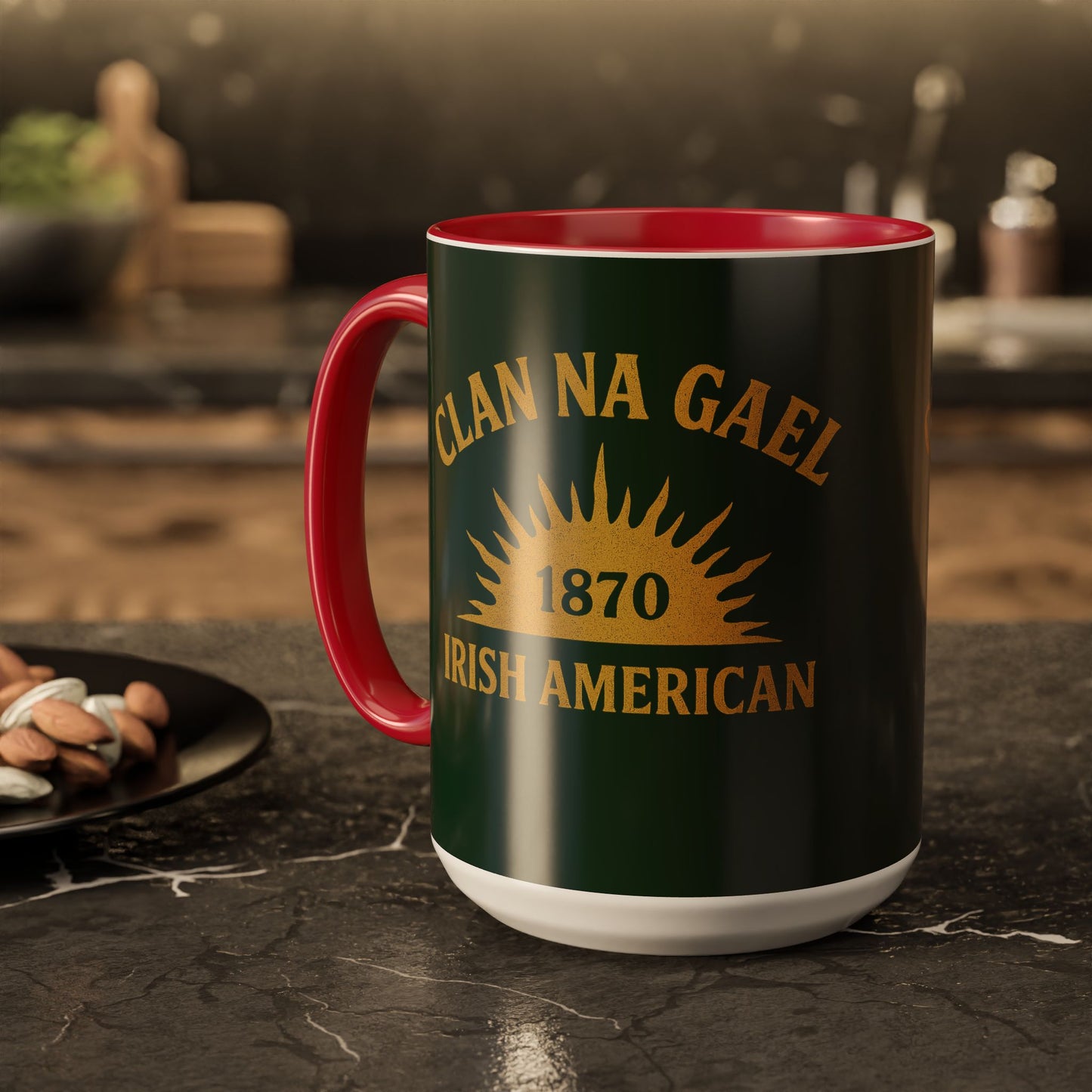 "Clan na Gael - Irish American", Colorful Mugs (11oz, 15oz) (Fenian Green)