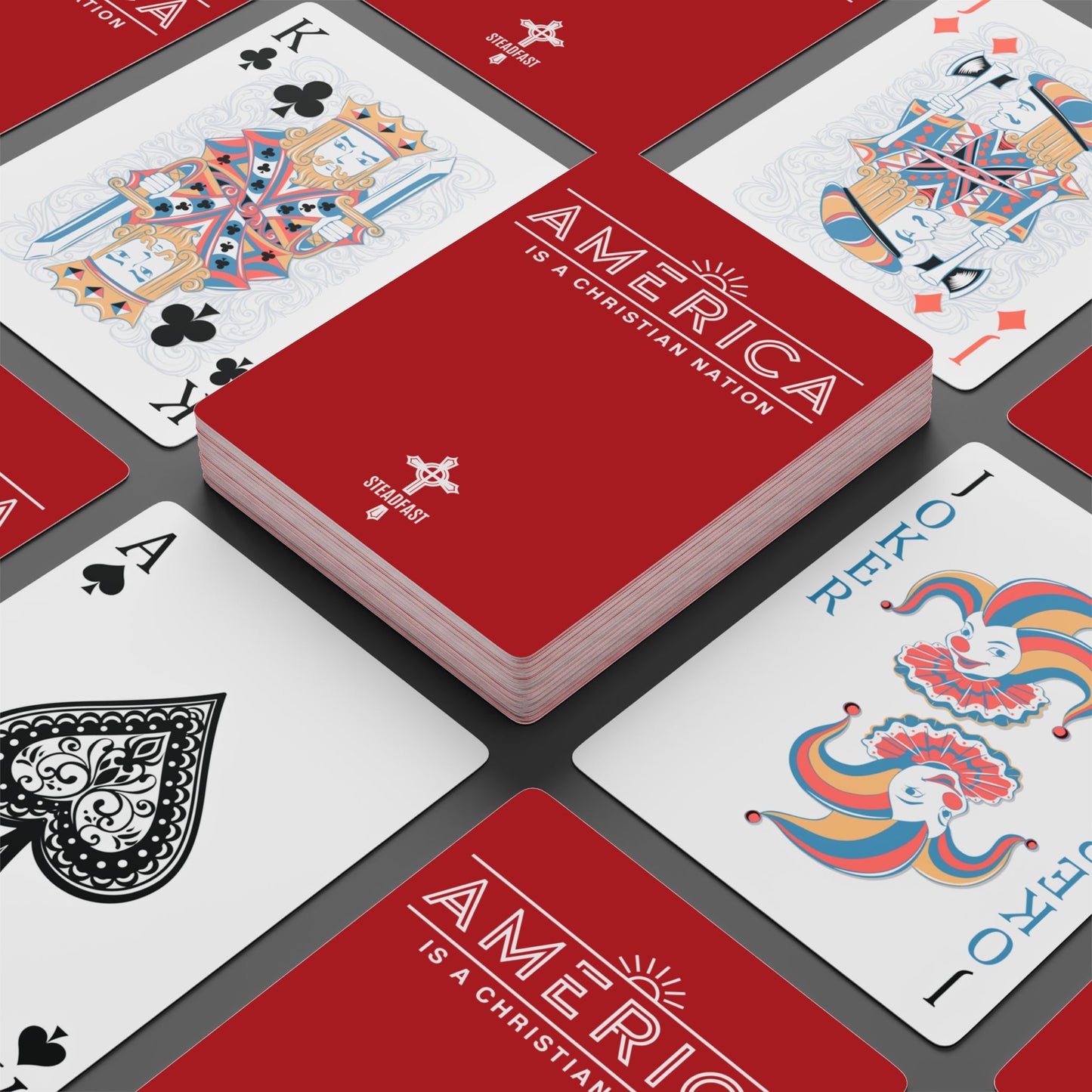 "America is a Christian Nation", Christian Playing Cards (Venetian Red)
