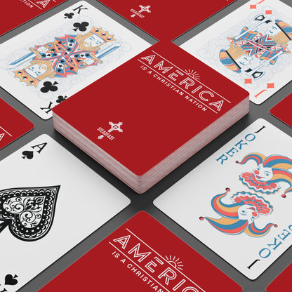 "America is a Christian Nation", Christian Playing Cards (Venetian Red)