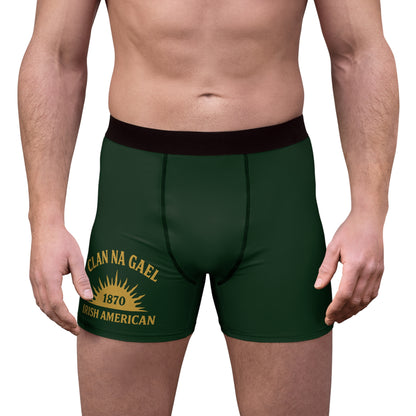 "Clan na Gael - Irish American", Men's Boxer Briefs (Fenian Green)