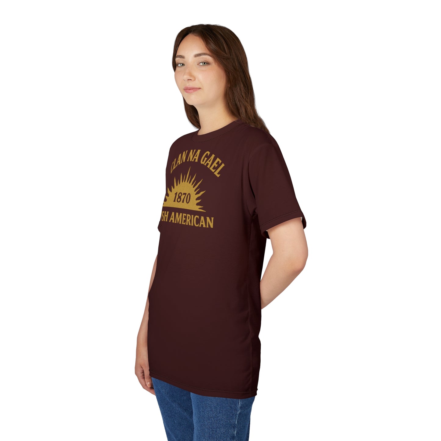 "Clan na Gael - Irish American", Unisex T-shirt (Mahogany)