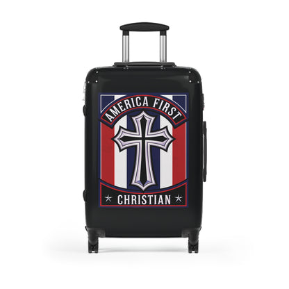 "America First Christian" Wall Art #11 Suitcases (Moonless Black)