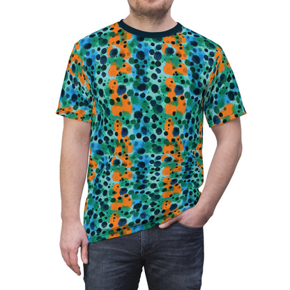"Midnight Coral", Unisex Tee (Atlantic Storm Blue)