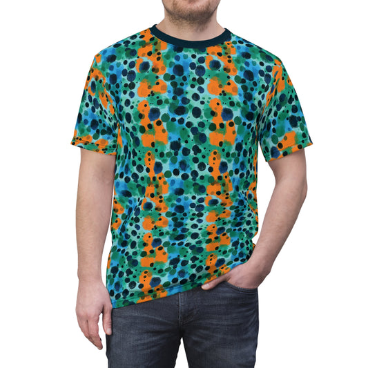 "Midnight Coral", Unisex Tee (Atlantic Storm Blue)