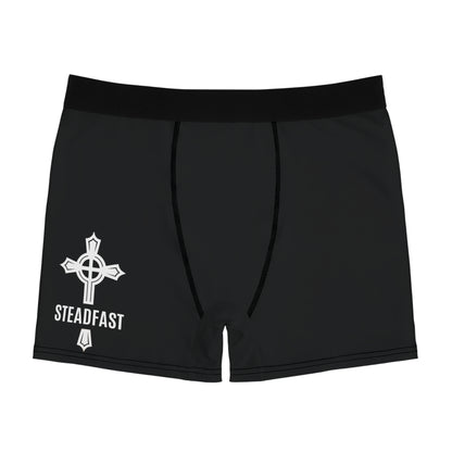 "Steadfast Cross", Men's Boxer Briefs (Moonless Black)