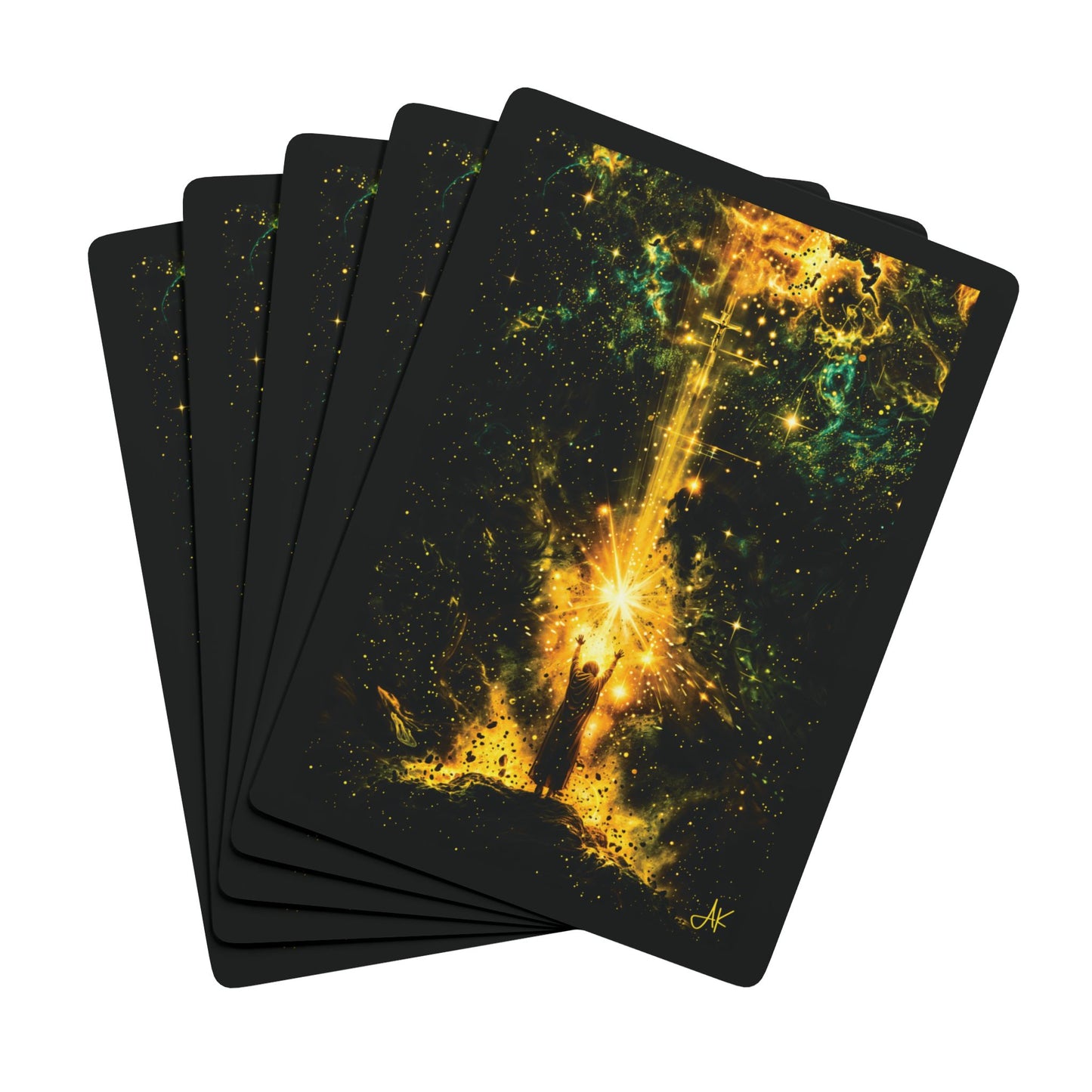 "Empowered by His Sacrifice", Christian Fine Art Playing Cards (Void Black)
