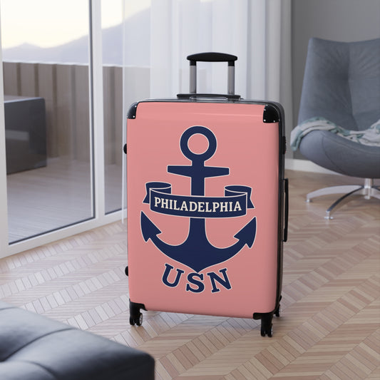 "USN Anchor", Suitcase (Pastel Red)