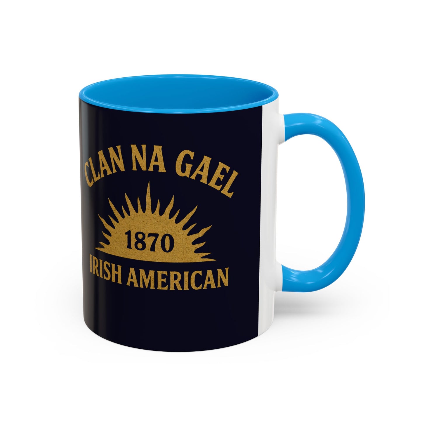 "Clan na Gael - Irish American", Colorful Mugs (11oz, 15oz) (Black Rock Blue)