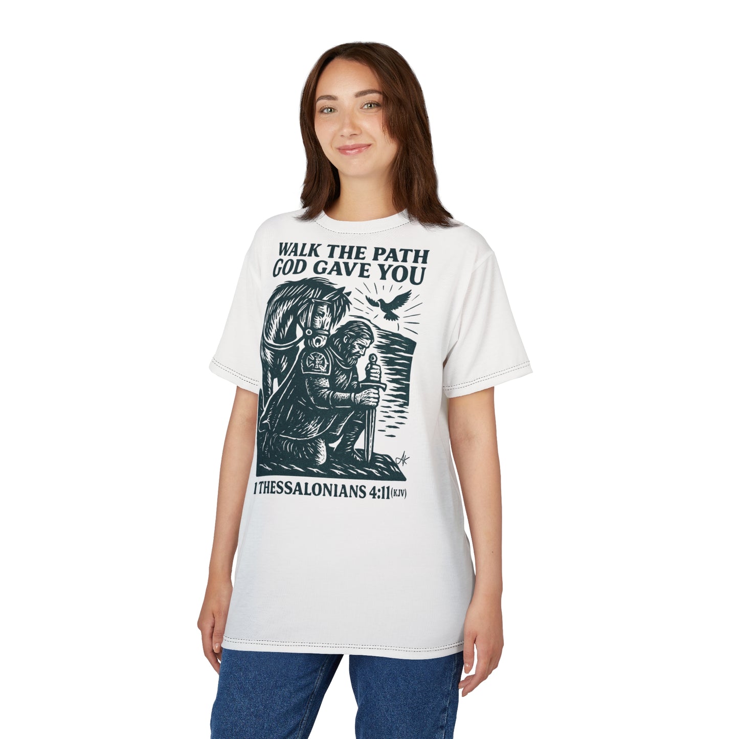 "1 Thessalonians 4:11 (KJV)", Wearable Art Unisex T-shirt (Norse Ink)