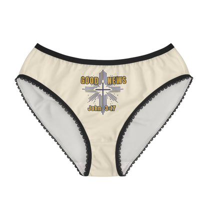 "Good News - John 3:17", Women's Briefs (Iced Almond)