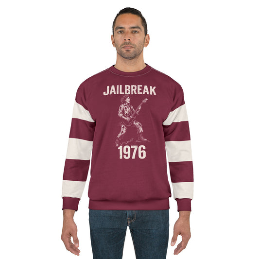"Jailbreak 1976", Unisex Sweatshirt (Mulberry Red)