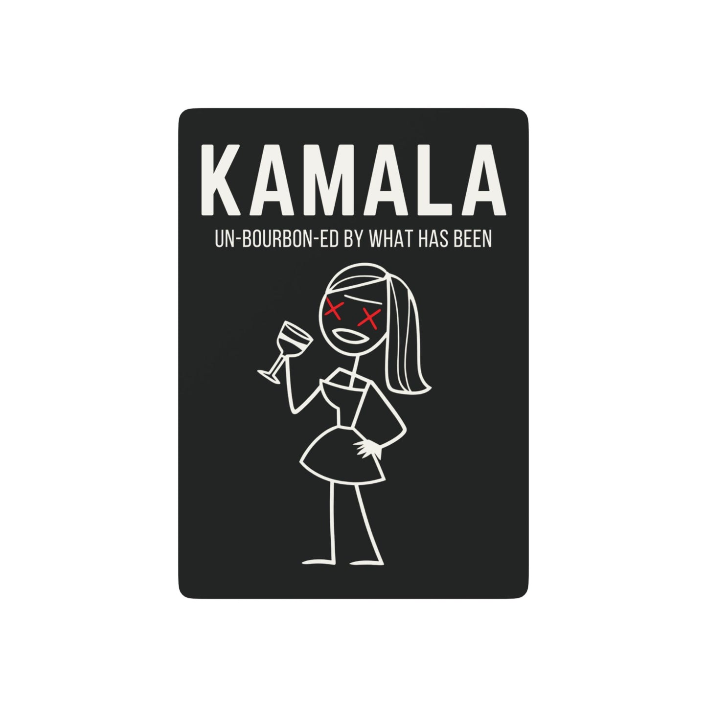 "KAMALA un-Bourbon-ed" #01 Poker Playing Cards (70's Black)