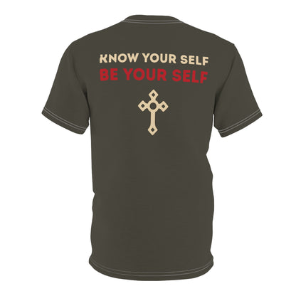 "Know Your Self", Unisex T-shirt (Pitch Grey)