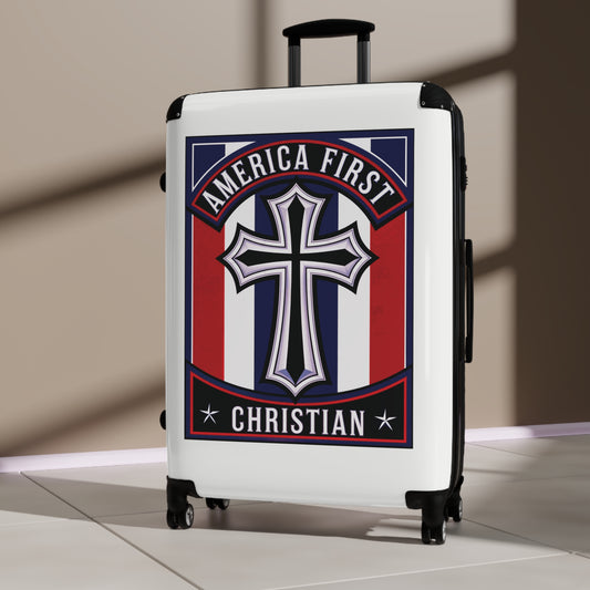 "America First Christian" Wall Art #11 Suitcases (Alabaster White)