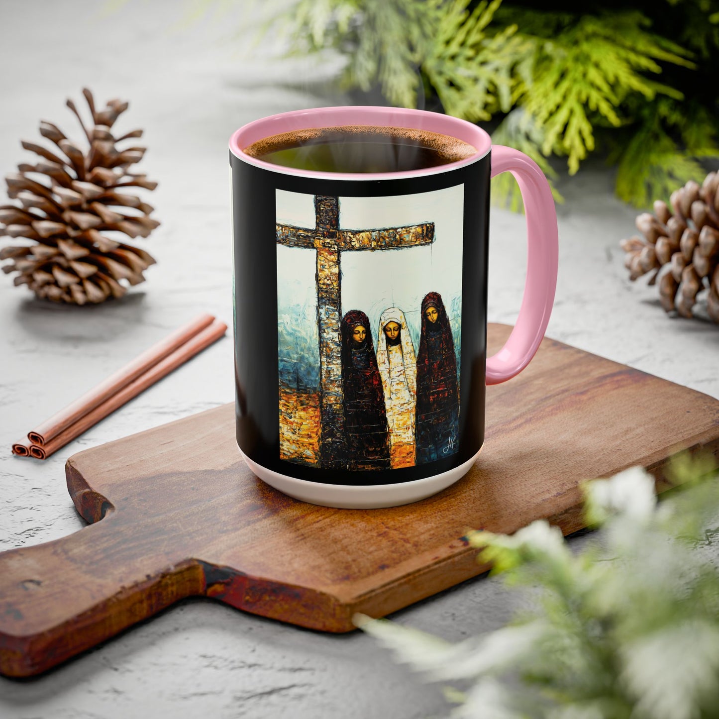 "At-the-Foot of the Cross - John 19:25", Colorful Mugs (11oz & 15oz)