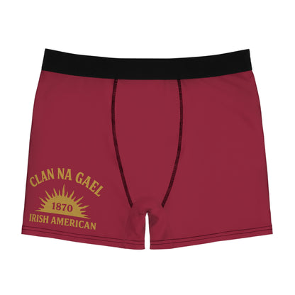 "Clan na Gael - Irish American", Men's Boxer Briefs (Fénechas Red)