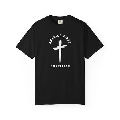 "America First Christian" #05, Unisex T-shirt (Dark Colors)
