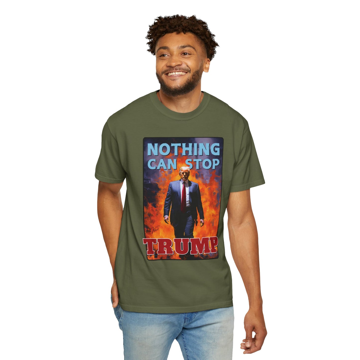 "Nothing Can Stop Trump", Unisex T-shirt (Dark Colors)