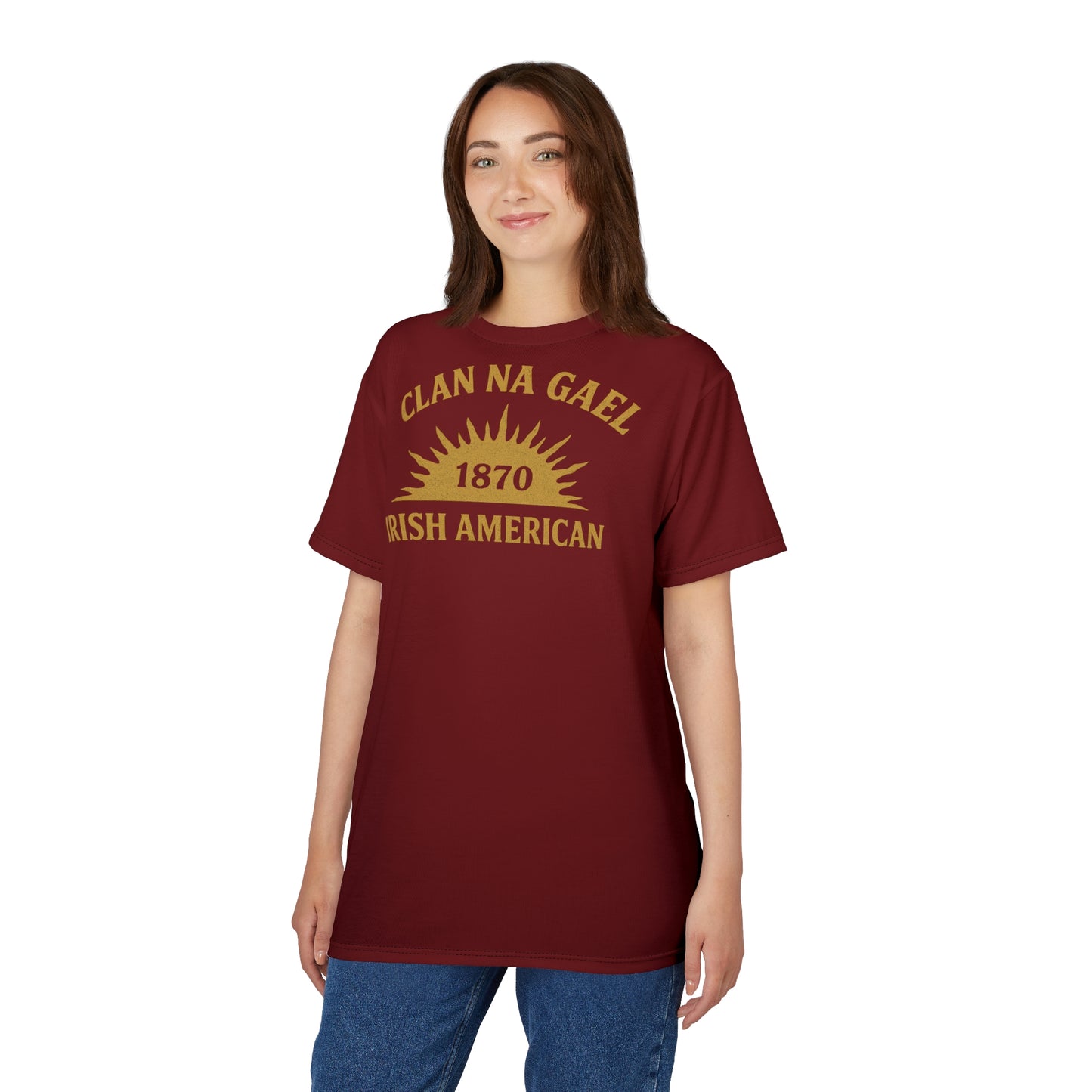 "Clan na Gael - Irish American", Unisex T-shirt (Palladius Red)