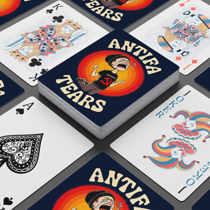"Antifa Tears" #01, Political Playing Cards (Deep Ocean Blue)