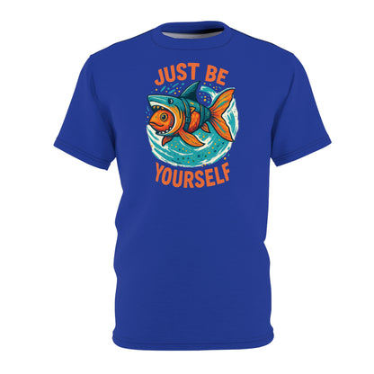 "Just Be Yourself", Unisex T-shirt (Patriot Blue)