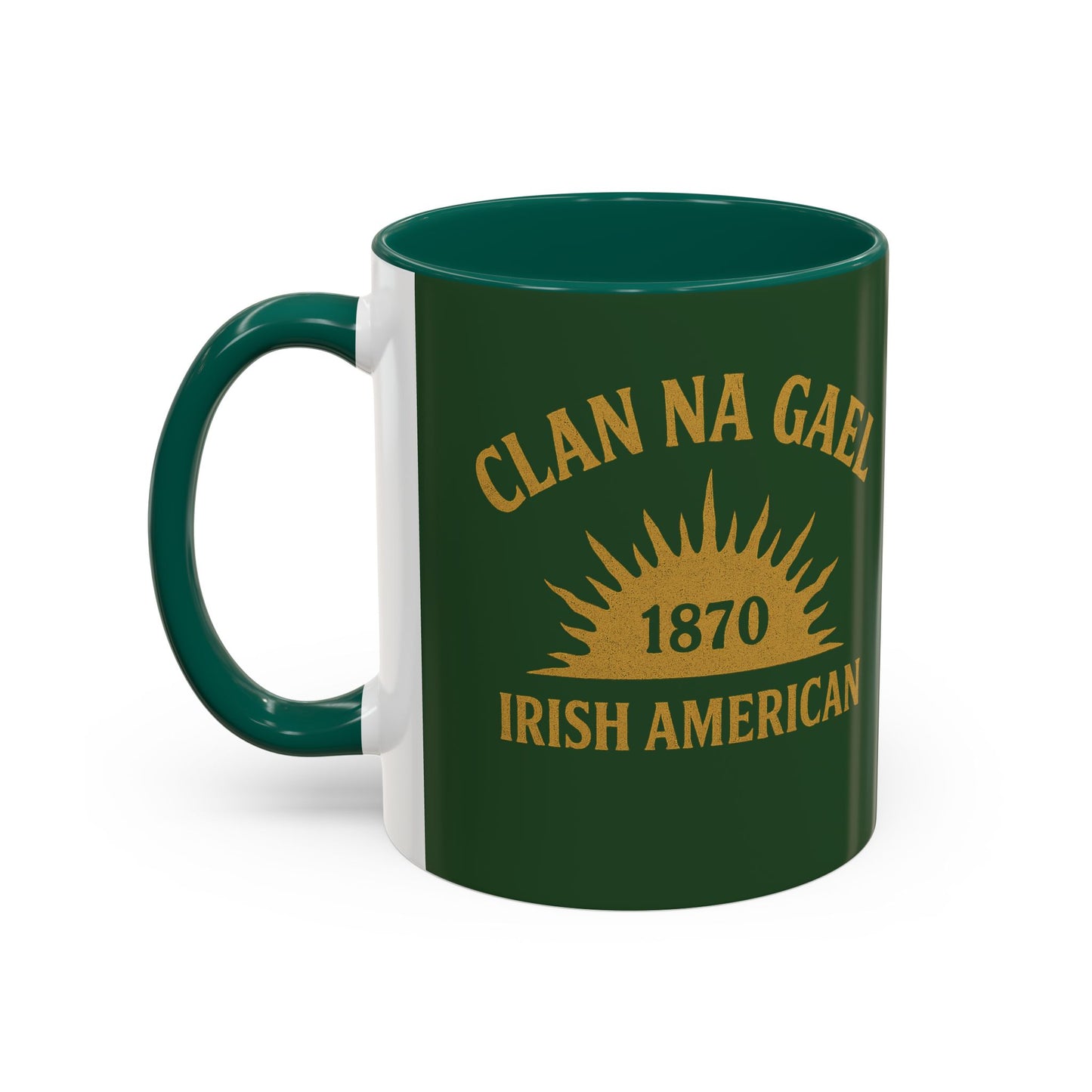 "Clan na Gael - Irish American", Colorful Mugs (11oz, 15oz) (Brithemain Green)