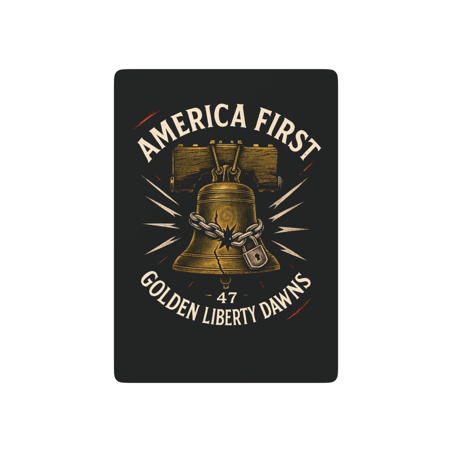 "America First - Golden Liberty Dawns - 47", Cultural Political Playing Cards (Void Black)