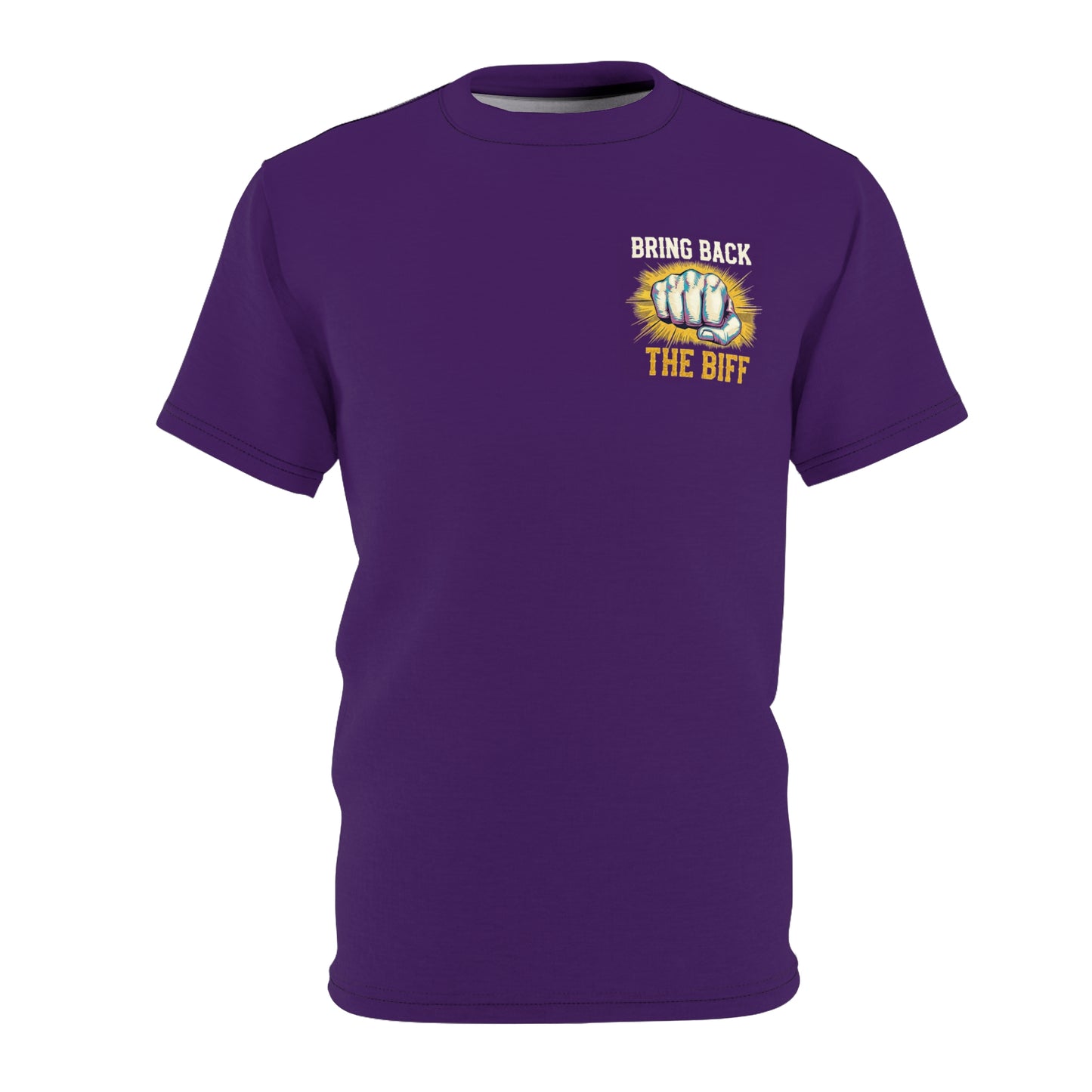 "Bring Back The Biff", Unisex T-shirt (Quandong Plum)