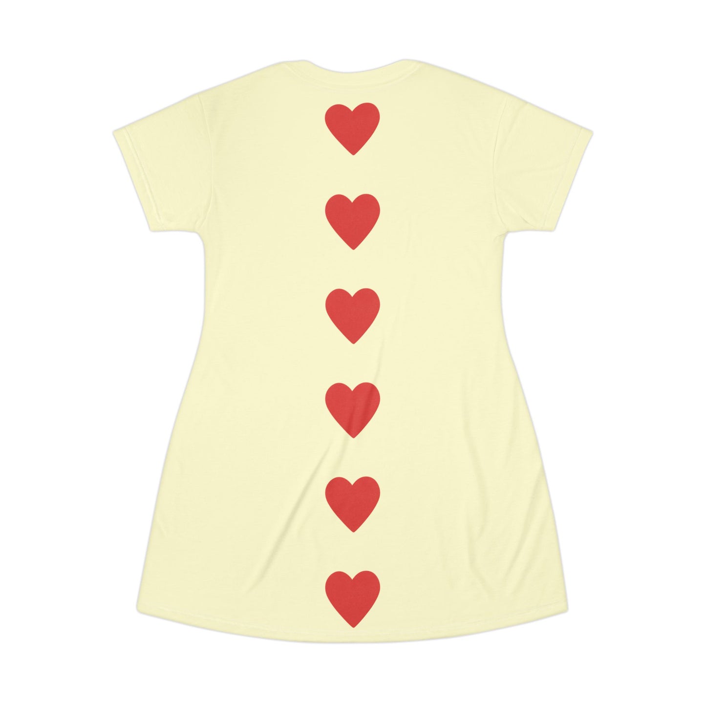 "Big Heart", T-Shirt Dress (Cream Yellow)