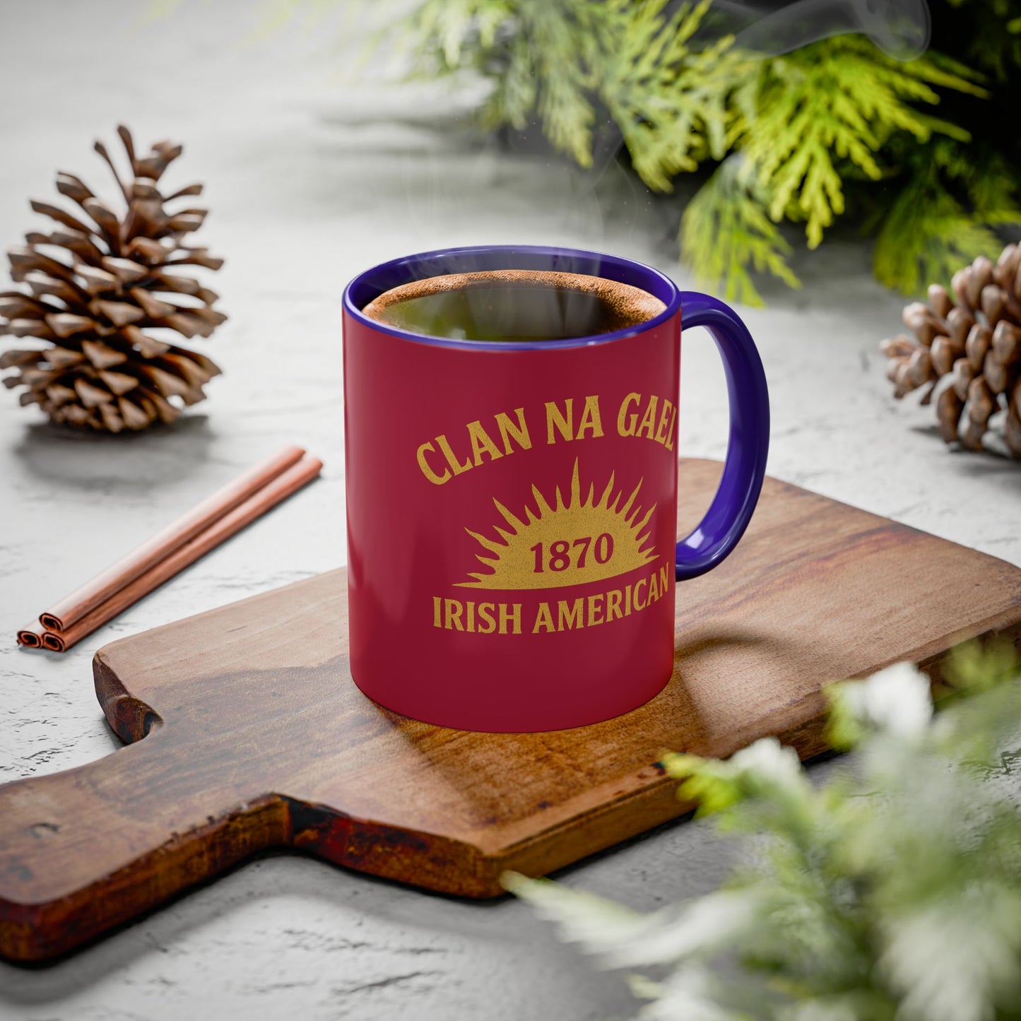 "Clan na Gael - Irish American", Colorful Mugs (11oz, 15oz) (Fénechas Red)