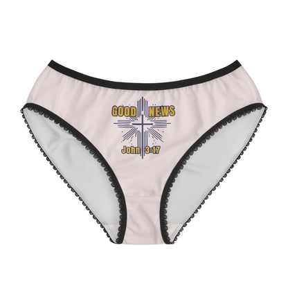 "Good News - John 3:17", Women's Briefs (Washed Pebble Grey)