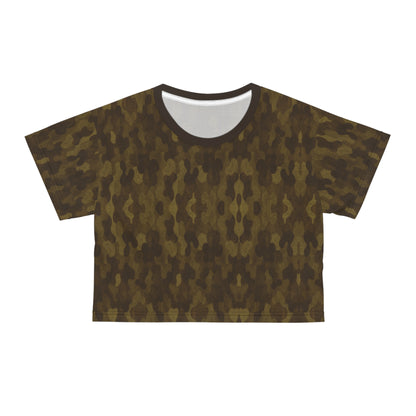 "Swamp Recon Camouflage", Crop Tee (Swamp Brown Collar)