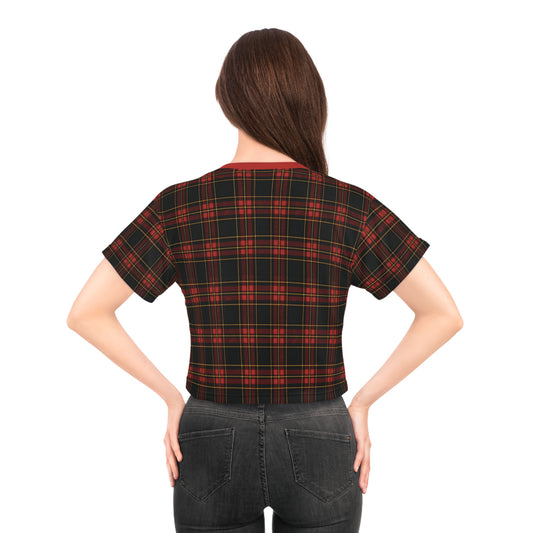 "Kilmor Gallóglach Tartan", Crop Tee (Gallóglach Red Collar)
