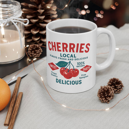 "Delicious Cherries", White Mug, (11oz & 15oz)