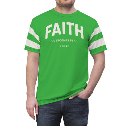 "Faith Overcomes Fear", Unisex Tee (Lime Green)