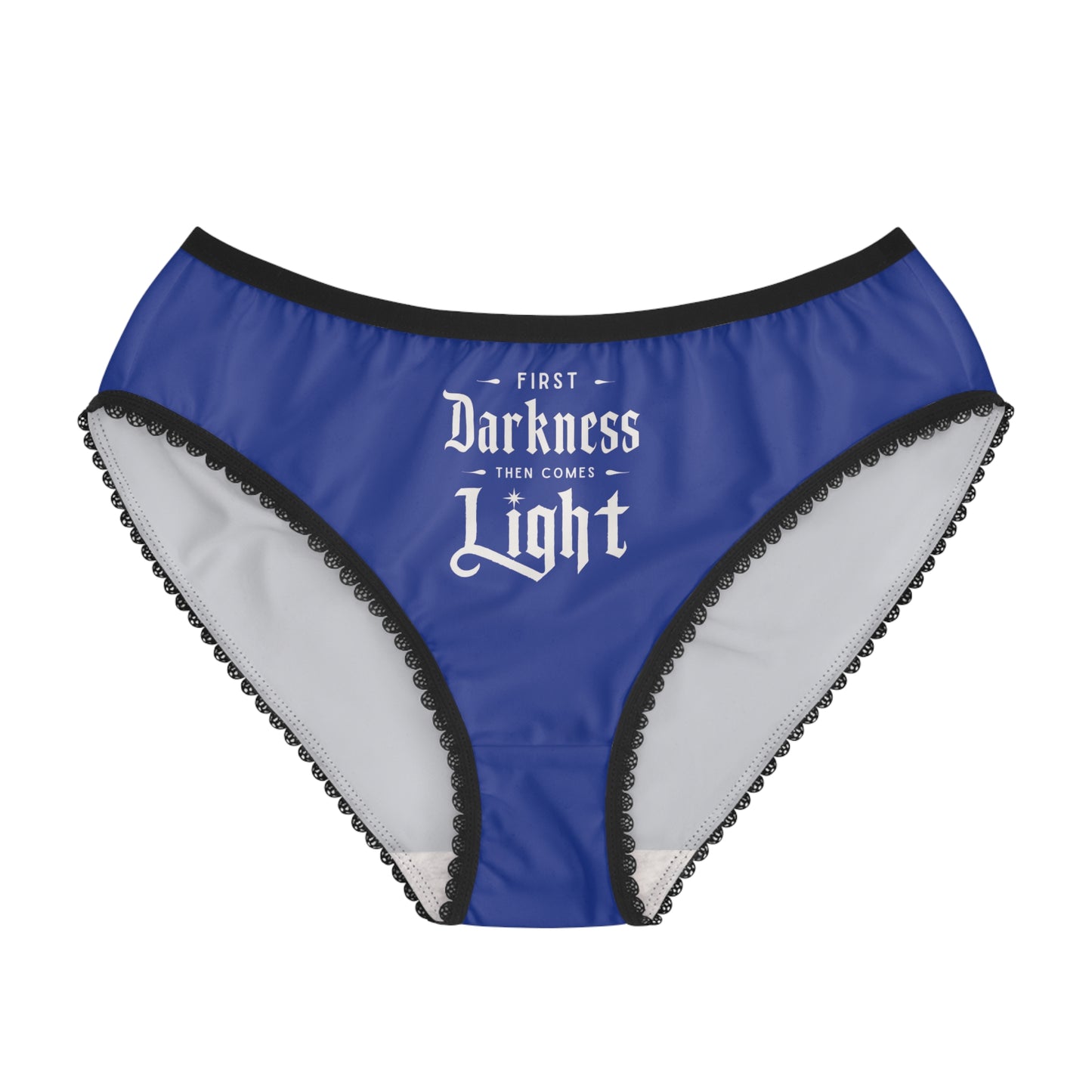 "First Darkness Then Comes Light" #02, Women's Briefs (Electric Deep Blue)