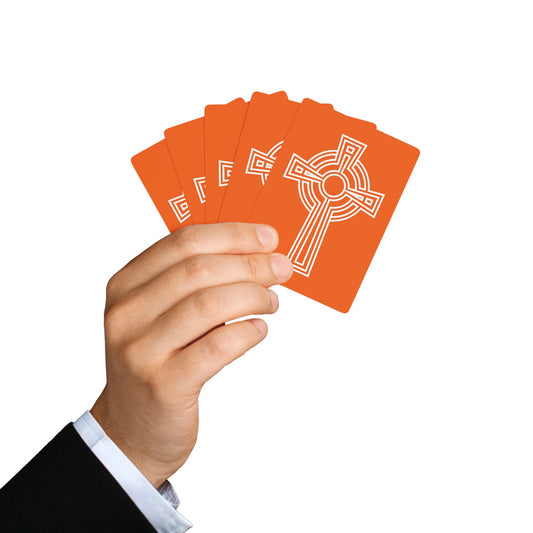 "A Simple High Cross", Christian Playing Cards (Lava Orange)
