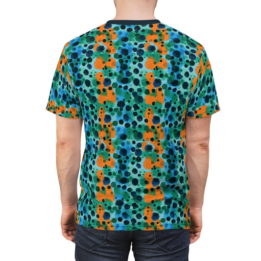 "Midnight Coral", Unisex Tee (Atlantic Storm Blue)