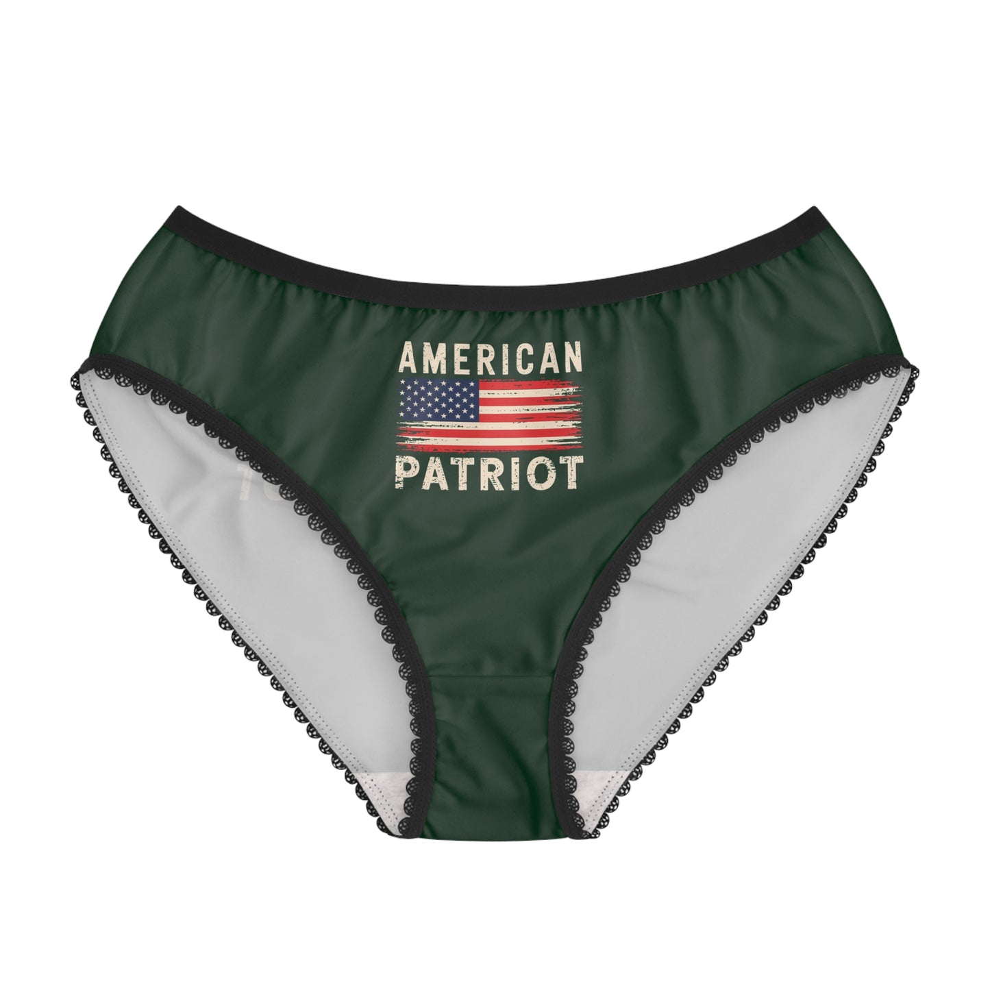 "American Patriot" with Flag #02, Women's Briefs (Monsoon Green)