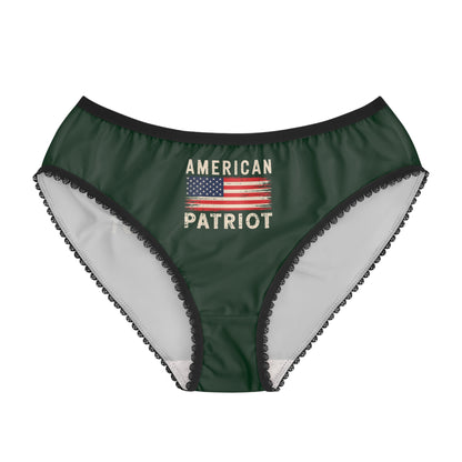 "American Patriot" with Flag #02, Women's Briefs (Monsoon Green)