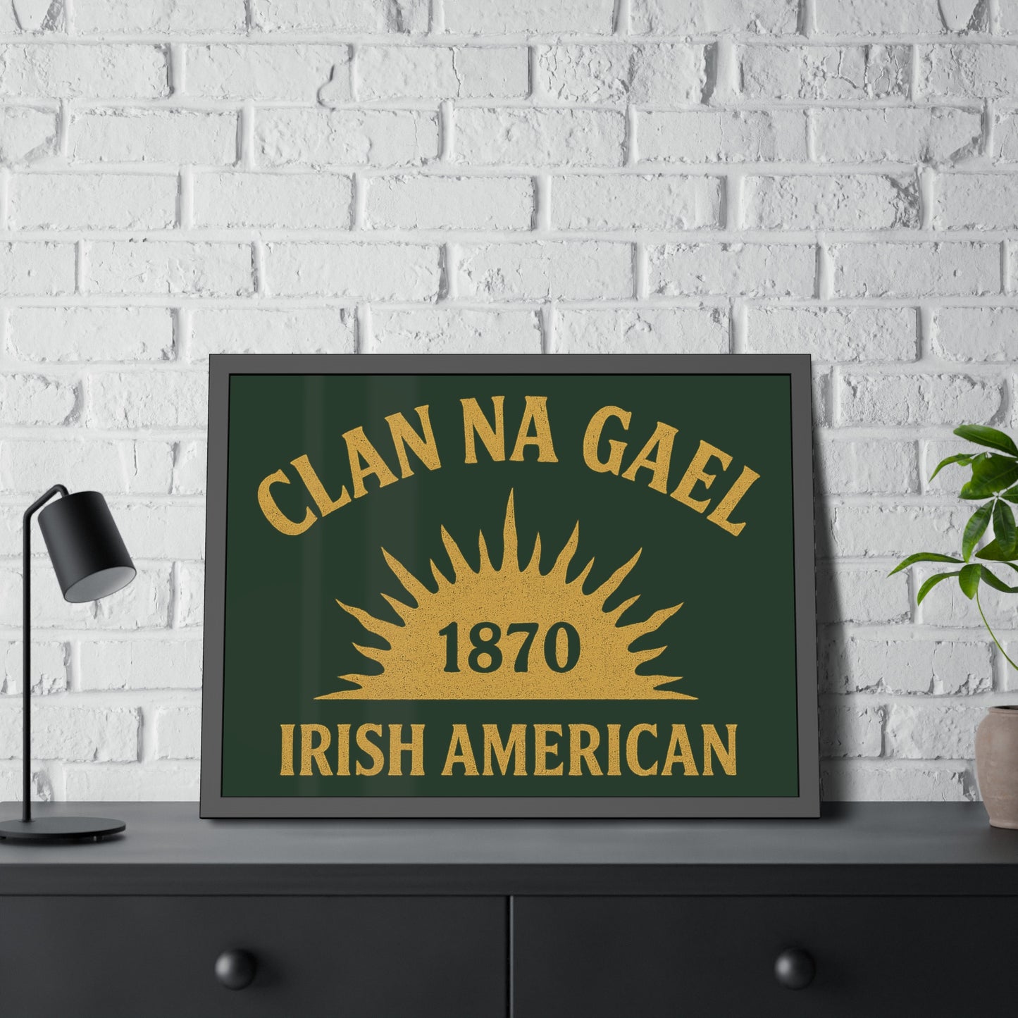 "Clan na Gael - Irish American", Framed Paper Poster (Fenian Green)