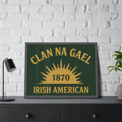 "Clan na Gael - Irish American", Framed Paper Poster (Fenian Green)