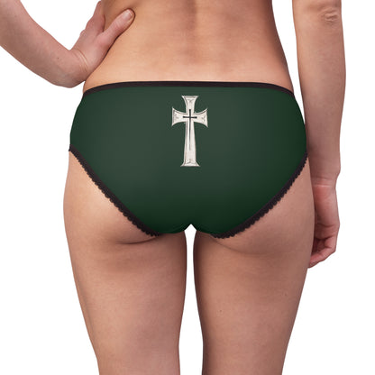 "First Darkness Then Comes Light" #02, Women's Briefs (Monsoon Green)