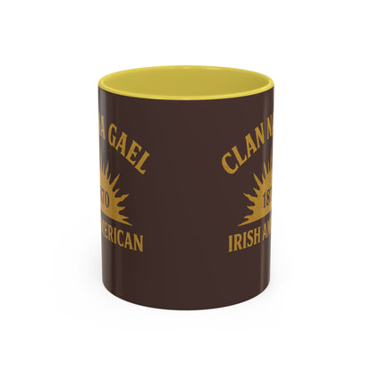 "Clan na Gael - Irish American", Colorful Mugs (11oz, 15oz) (Wild Boar Brown)
