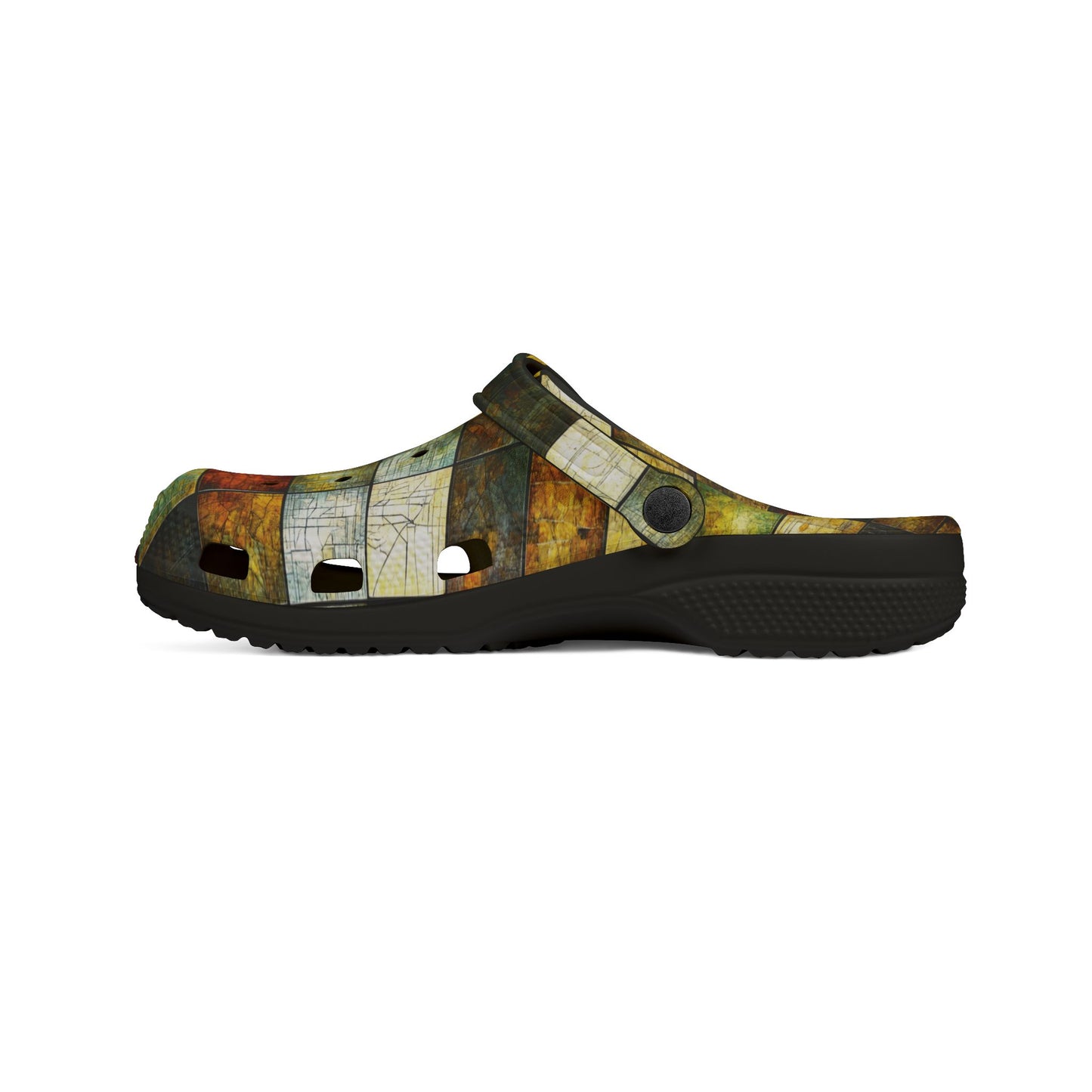 "Wood Block Pattern" #01, Foam Rubber Clogs